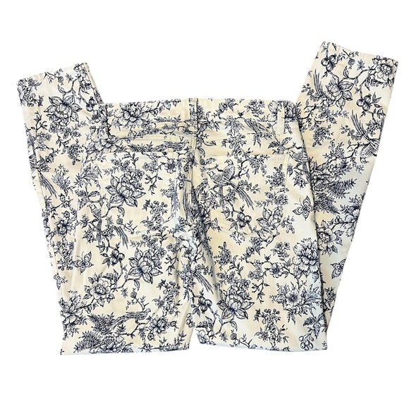 Talbots Floral Blue and White Ankle Slim Pants Sz 2 - Picture 5 of 7